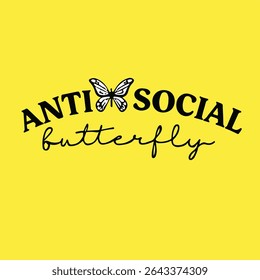 Minimalist ANTI SOCIAL Butterfly Logo Design Mug