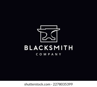 Minimalist anvil blacksmith logo design