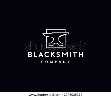Minimalist anvil blacksmith logo design