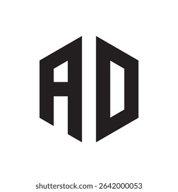 Minimalist AO Monogram Logo Design in Black