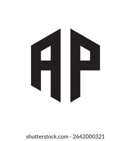 Minimalist AP Monogram Logo Design in Black