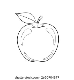 Minimalist Apple Line Art with Highlight