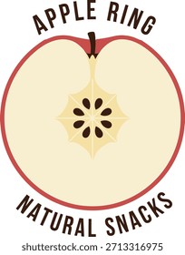 Minimalist apple ring natural snacks logo vector illustration design