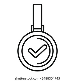 Minimalistisch angesehenes Stempelsymbol mit schlichtem Line-Art-Design und eleganter monochromer Vektorillustration für die amtliche Business-Zertifizierung und Qualitätssicherung