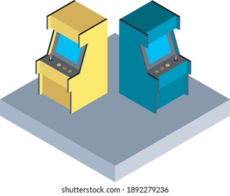 Minimalist arcade machine. 3d illustration