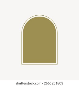 Design de arco minimalista com uma forma de arco simples e elegante. O arco é delineado em um tom neutro, criando uma estética limpa e moderna. Perfeito para temas de decoração. Vetor de quadro com espaço de cópia.