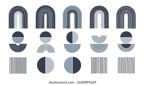 Minimalist Arch Shapes and Geometric Forms for Abstract Design and Decoration Ideas