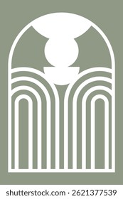 Diseño minimalista del Vector del arte de la pared del arco, Plantilla del corte del laser 