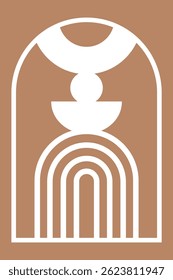 Minimalistische Arch Wall Art Vektor Design, Laser Cut Template 