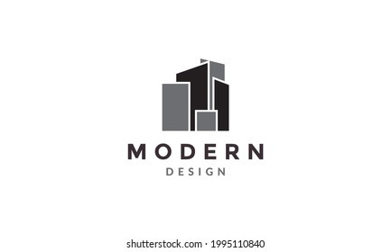 diseño de imagen vectorial del logotipo abstracto del edificio del arquitecto minimalista