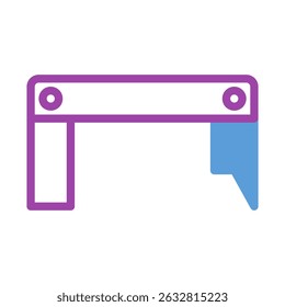 Marco arquitectónico minimalista, un icono gráfico con líneas y colores precisos