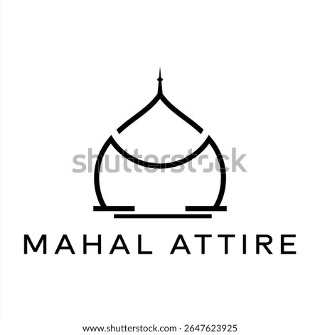 Minimalist Architectural Logo Design Showcasing a Dome with a Modern and Elegant Aesthetic Embodying Mahal Attire Brand Identity
