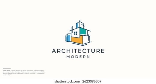 Minimalist architecture logo. Luxury home with modern home logo design.
