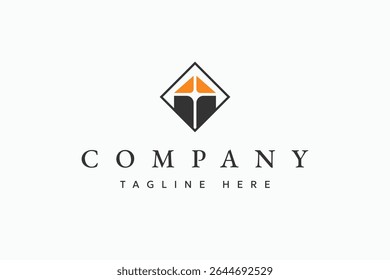 design de logotipo quadrado de arquitetura minimalista