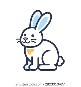 Minimalist arctic hare vector icon.