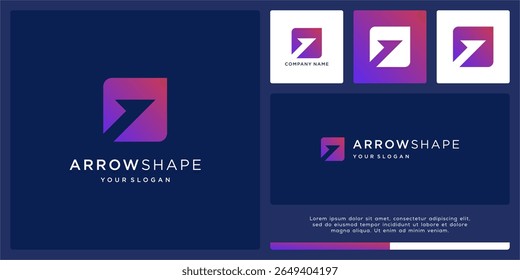 Minimalist arrow box logo design technology