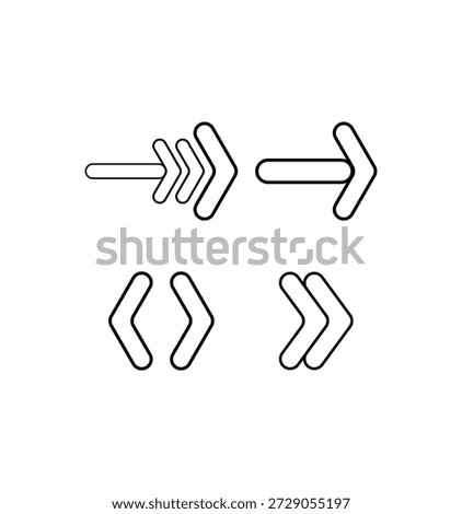 Minimalist Arrow and Chevron Icon Set for Web UI and Navigation Interface