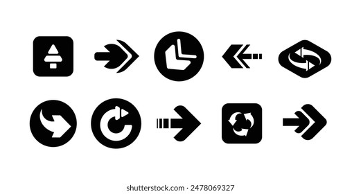 Minimalist Arrow Direction Vector Set