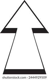 Vector minimalista de flecha hacia adelante en fondo blanco.