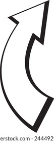 Vector minimalista de flecha hacia adelante en fondo blanco.