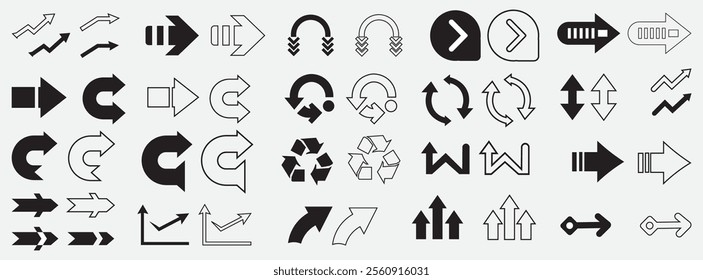 Minimalist arrow icon set designed for professional and creative design needs. Ideal for branding.