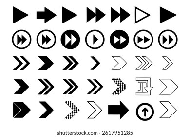  Minimalist Arrow Icons Set  Bold Line Directional Symbols for Web Design