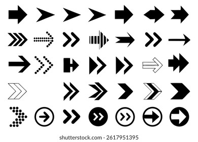  Minimalist Arrow Icons Set  Bold Line Directional Symbols for Web Design