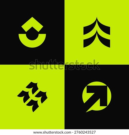 Minimalist Arrow Logo Bundle Modern Direction Growth Business Brand Identity Clean Vector Set
