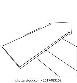 Minimalist Arrow Road Sign Outline Illustration, Simple Direction Arrow Line Art - Road Sign Concept