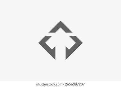 Minimalist arrow up in square logo 