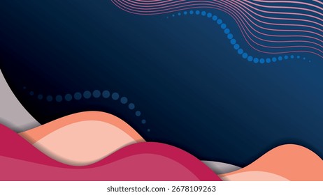 Minimalist art background with overlapping smooth shapes. Excellent background for designing pages in social networks, posters, presentations, outdoor advertising and other your projects. Vector.