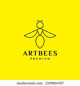 minimalist art bee line modern logo design