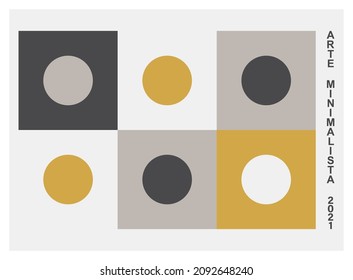 Minimalist art geometric abstract background design, vector primitive shapes