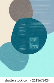 A minimalist art poster with simple shapes and stripes. Geometric design template in oriental style for branding, web banner, business, fashion, print on fabric. Vector illustration