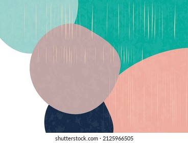A minimalist art poster with simple shapes and stripes. Geometric design template in oriental style for branding, web banner, business, fashion, print on fabric. Vector illustration