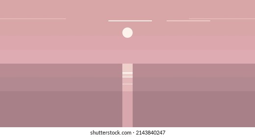 Minimalist art. Sunset. Vector illustration.