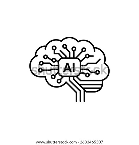 Minimalist Artificial Intelligence Symbol Featuring Interwoven Circuits