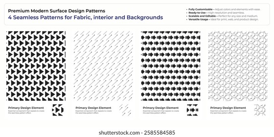 Minimalist Artistic Tile and Fabric Patterns for Digital Use