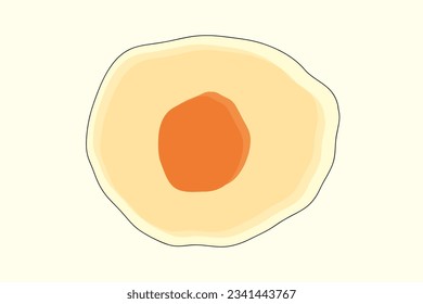 Minimalist of artwork vector. Design of lines and minimalst fried egg  on white background. Design print for illustration, digital print, background, element. Set 6