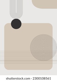 Minimalist artworks in pastel colors with black accent