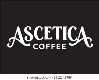 Minimalist ASCETICA COFFEE Logo Design on Black Background