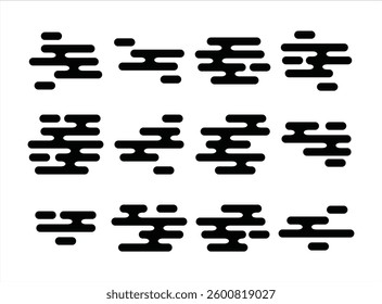 Minimalist Asian Clouds Vector Set