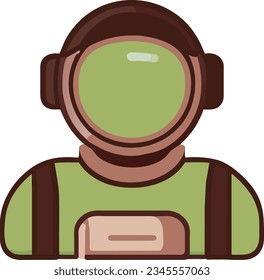 Minimalist astronaut. Astronaut helmet. Astronaut torso with helmet. Astronaut illustration with warm colors.