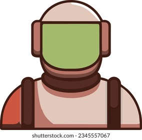 Minimalist astronaut. Astronaut helmet. Astronaut torso with helmet. Astronaut illustration with warm colors.