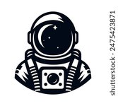 Minimalist astronaut logo icon vector template on white background