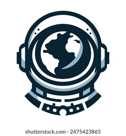 Minimalistische Astronauten-Logo-Symbol-Vektorgrafik-Vorlage auf weißem Hintergrund