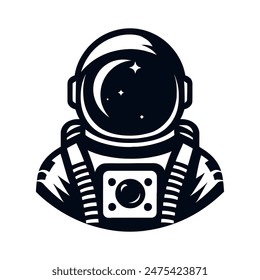 Minimalist astronaut logo icon vector template on white background