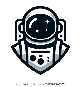 Minimalist astronaut logo icon vector template on white background