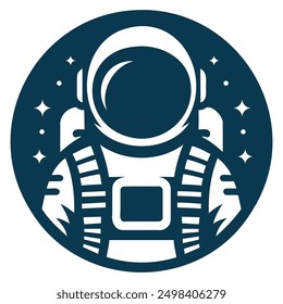 Minimalist astronaut logo icon vector template on white background