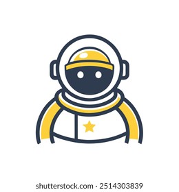 Minimalist Astronaut logo icon vector template on white background